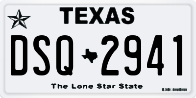 TX license plate DSQ2941