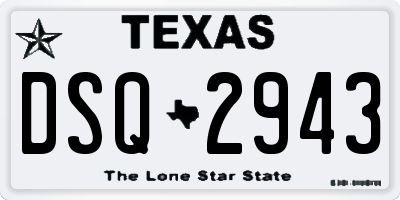 TX license plate DSQ2943