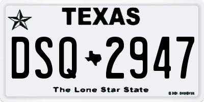 TX license plate DSQ2947
