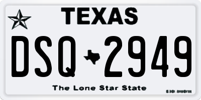 TX license plate DSQ2949