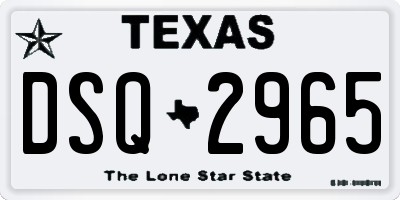 TX license plate DSQ2965