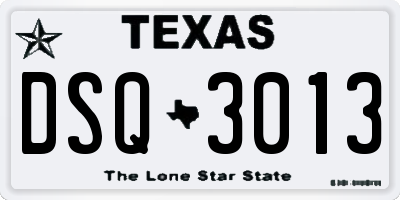 TX license plate DSQ3013