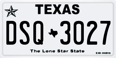TX license plate DSQ3027