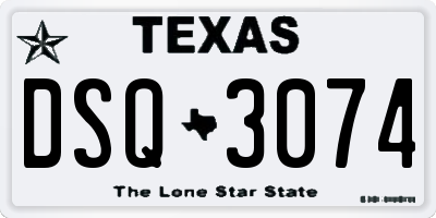 TX license plate DSQ3074