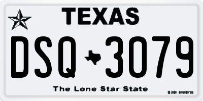 TX license plate DSQ3079