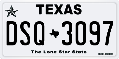 TX license plate DSQ3097
