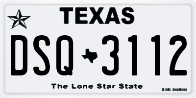TX license plate DSQ3112