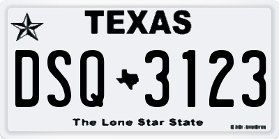 TX license plate DSQ3123