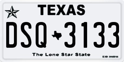TX license plate DSQ3133