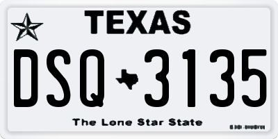 TX license plate DSQ3135