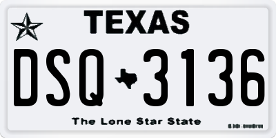TX license plate DSQ3136