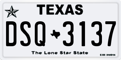 TX license plate DSQ3137