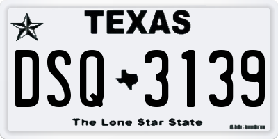 TX license plate DSQ3139