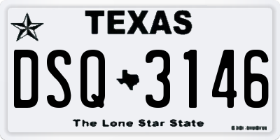 TX license plate DSQ3146