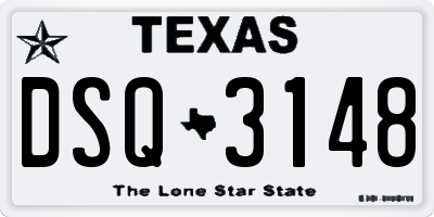 TX license plate DSQ3148
