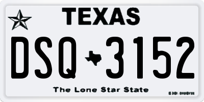 TX license plate DSQ3152