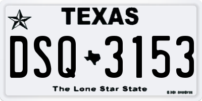 TX license plate DSQ3153