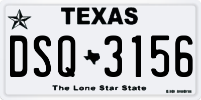 TX license plate DSQ3156
