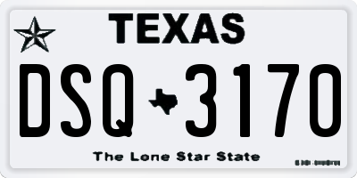 TX license plate DSQ3170