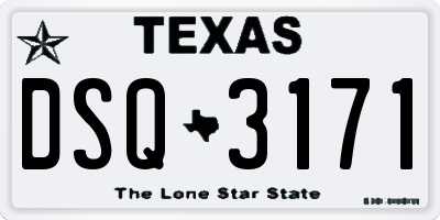 TX license plate DSQ3171