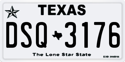 TX license plate DSQ3176