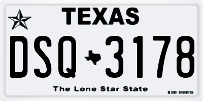 TX license plate DSQ3178