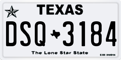 TX license plate DSQ3184
