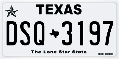 TX license plate DSQ3197