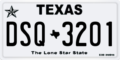 TX license plate DSQ3201