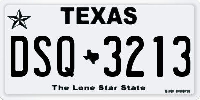 TX license plate DSQ3213