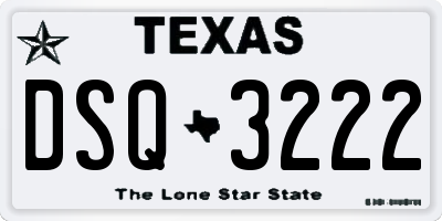 TX license plate DSQ3222