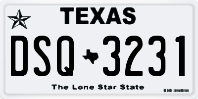 TX license plate DSQ3231