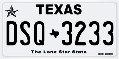 TX license plate DSQ3233