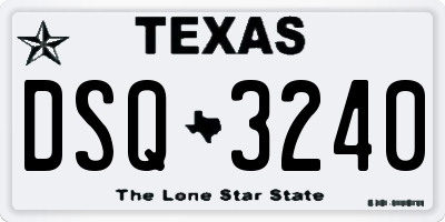 TX license plate DSQ3240