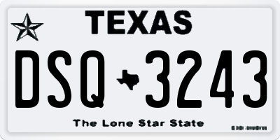 TX license plate DSQ3243