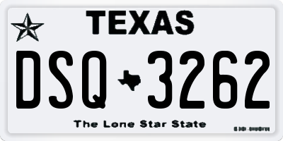 TX license plate DSQ3262