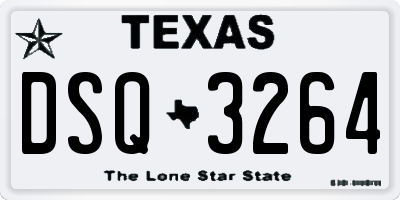 TX license plate DSQ3264