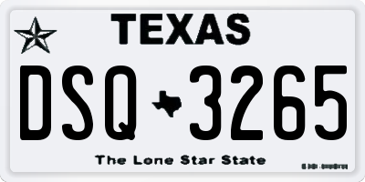TX license plate DSQ3265
