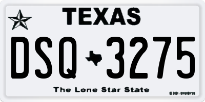 TX license plate DSQ3275