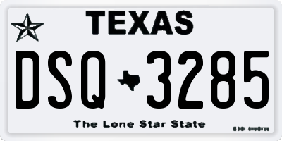 TX license plate DSQ3285