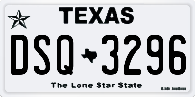 TX license plate DSQ3296