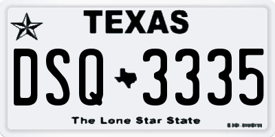 TX license plate DSQ3335
