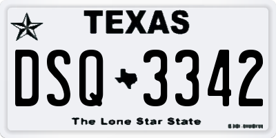 TX license plate DSQ3342