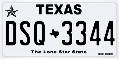 TX license plate DSQ3344