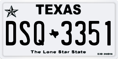 TX license plate DSQ3351