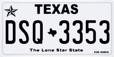 TX license plate DSQ3353