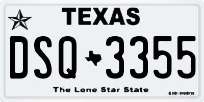 TX license plate DSQ3355