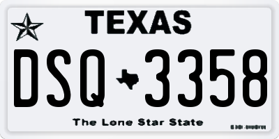 TX license plate DSQ3358