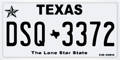 TX license plate DSQ3372