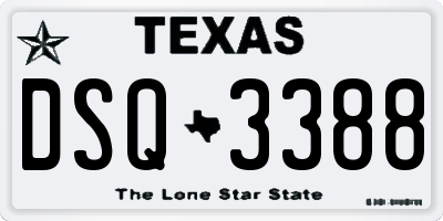 TX license plate DSQ3388